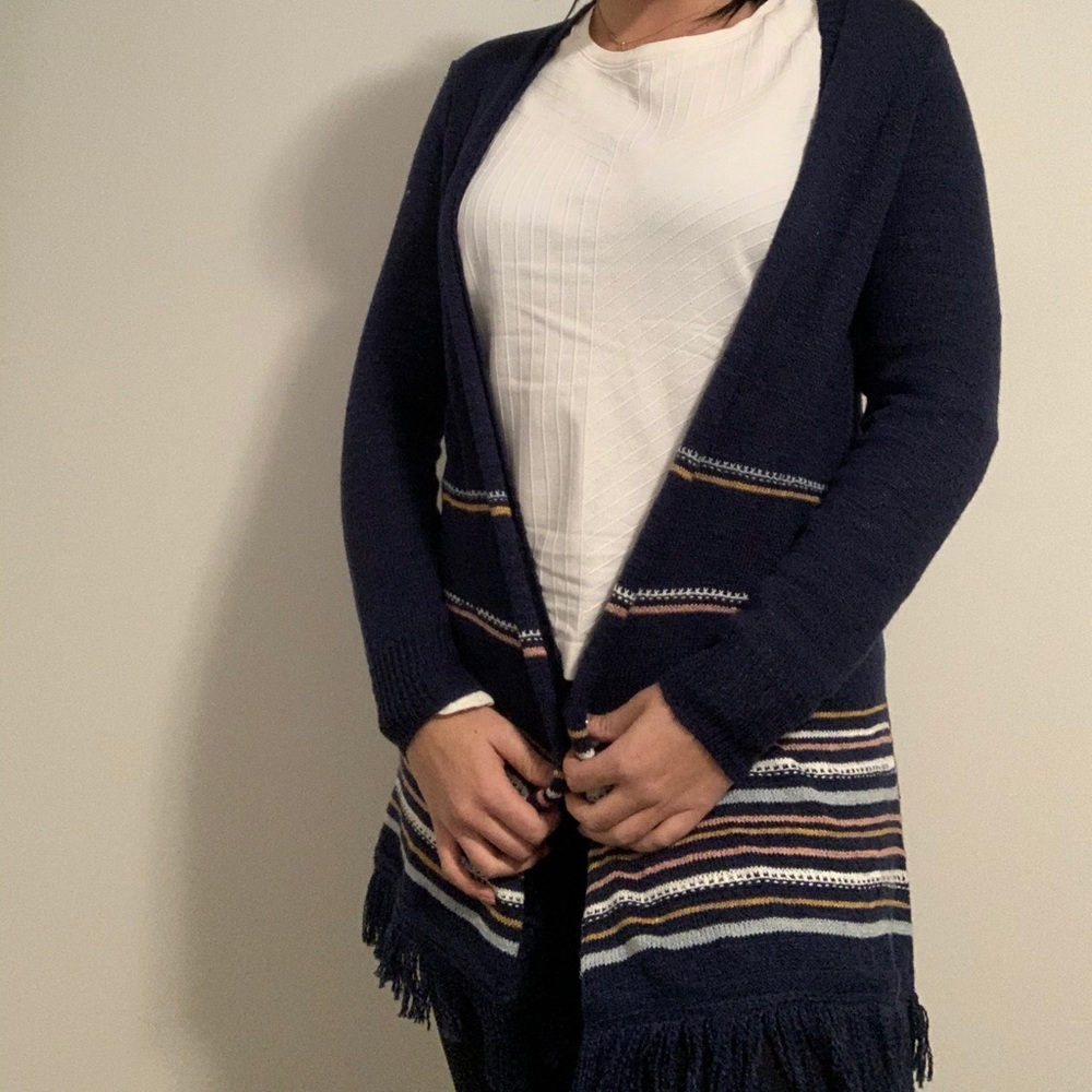 Stripped Navy Cardigan
